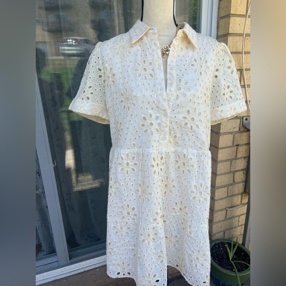 Desigual White Eyelet Dress
